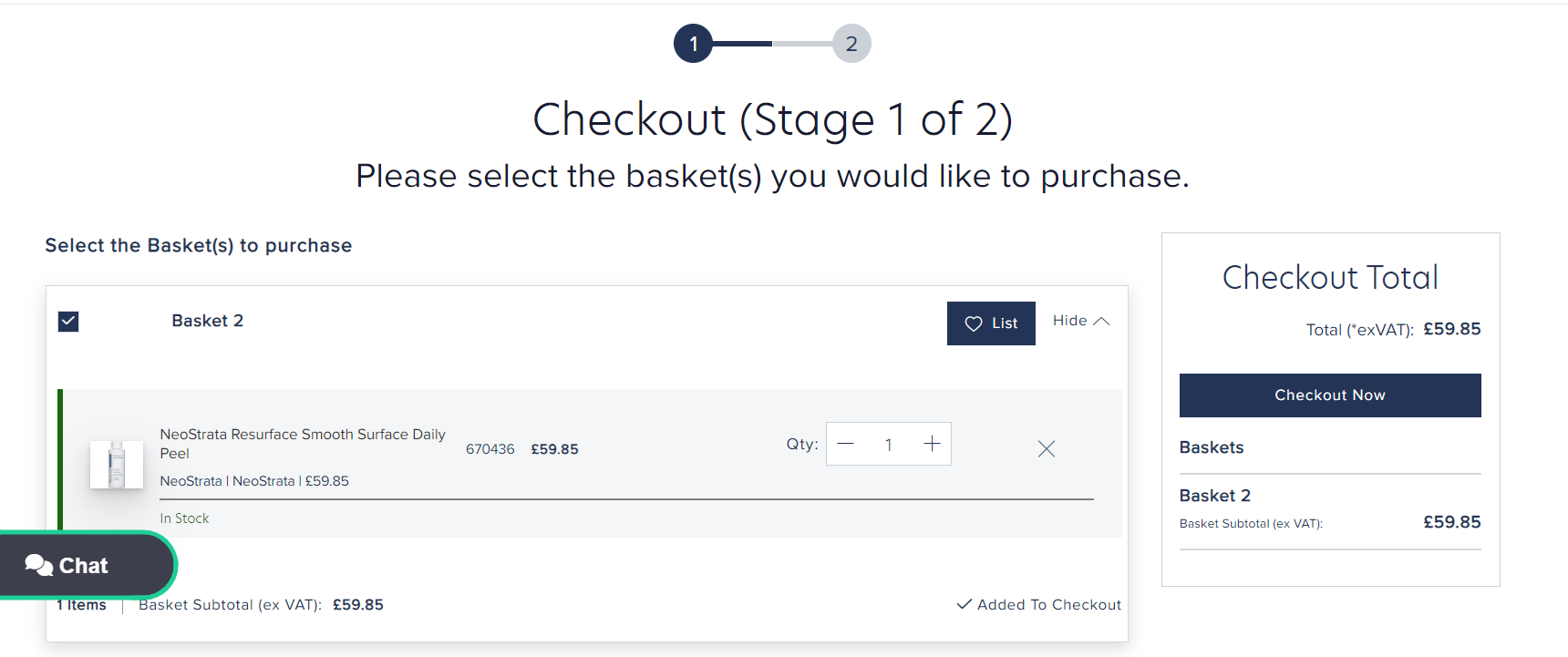 checkout stage 1