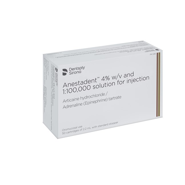 Anestadent 4% w/v and 1:100,000 Solution for Injection