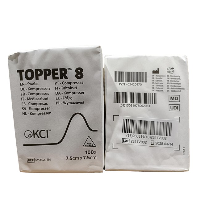 Topper 8 Swabs (Non-sterile) 7.5cm x 7.5cm