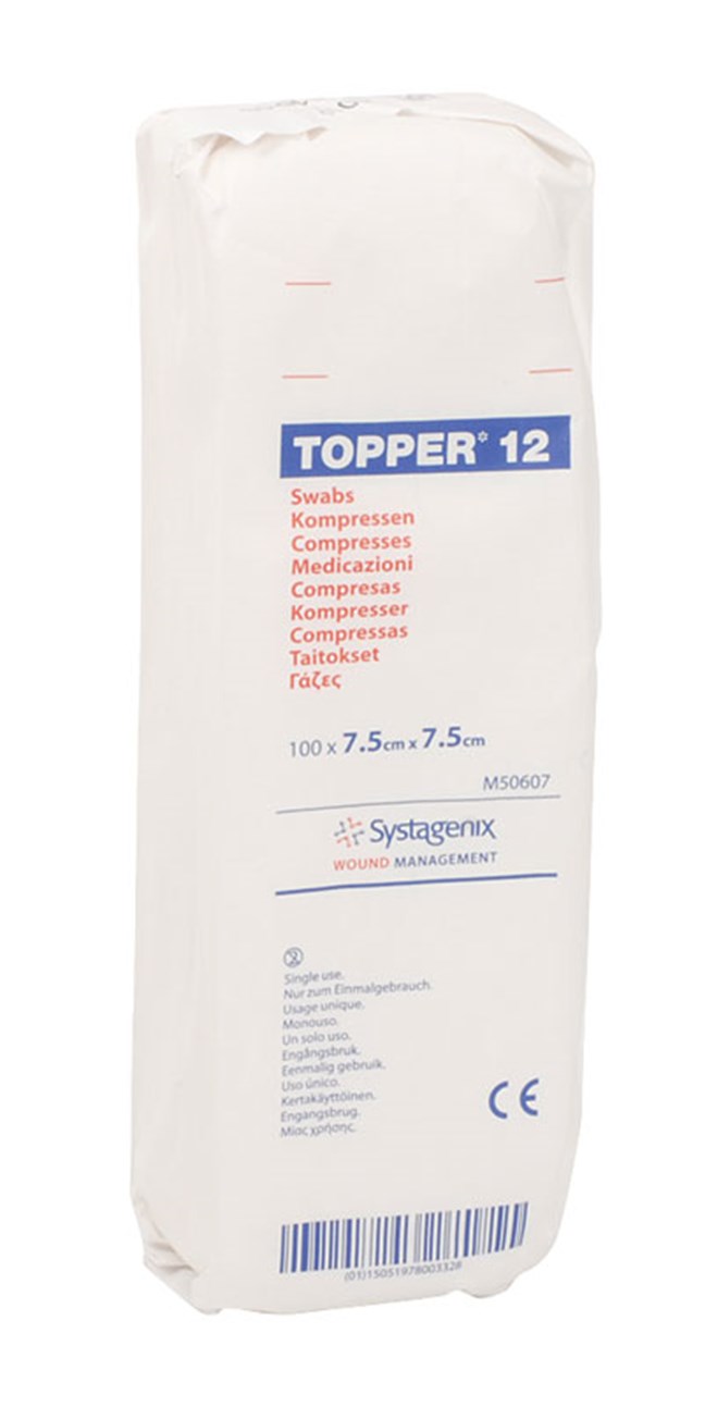 Topper 12 Swabs (Non-Sterile) 7.5cm x 7.5cm