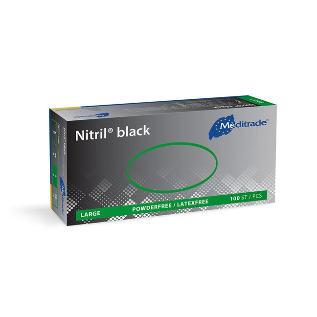 Nitril Black Powder free / Latex free Nitrile Gloves Large