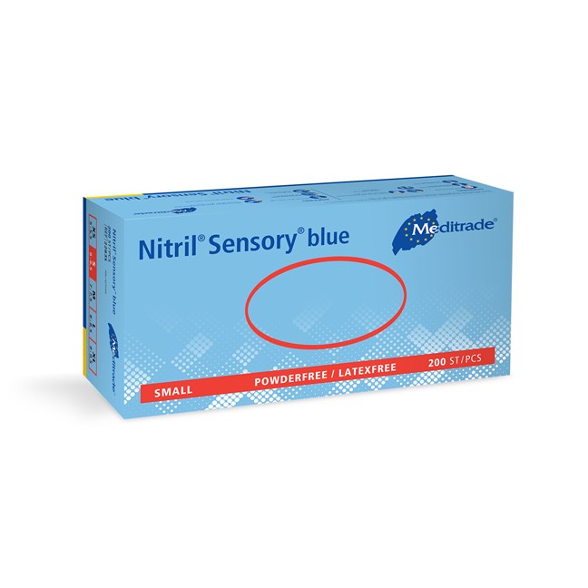 Nitril Sensory Blue Nitrile Examination Glove Small