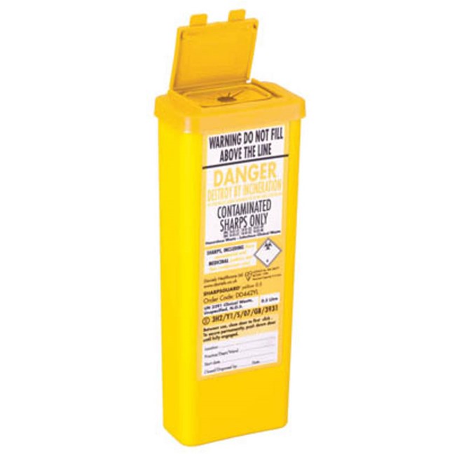 Yellow Sharps Bin 0.5L