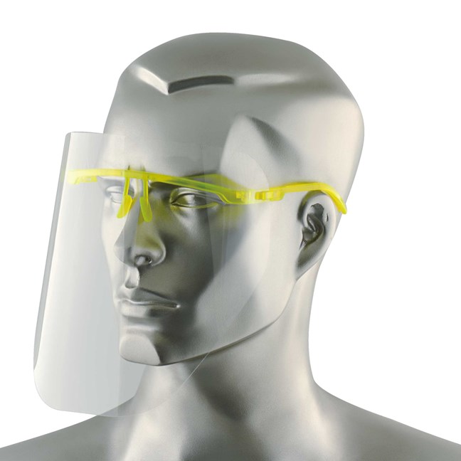 Visors Frame + 12 Face Shields - Yellow Frame