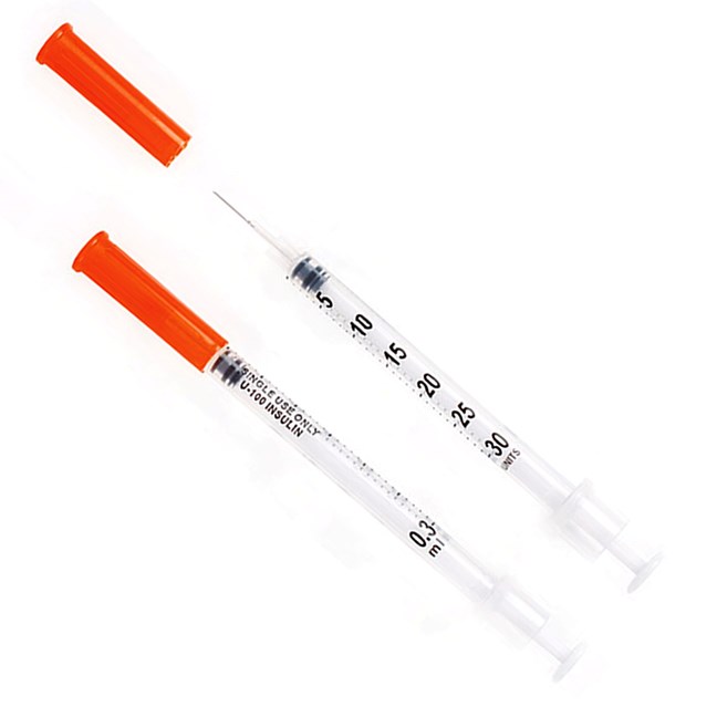 Sterile Insulin Syringes With Needles 0.3ml - 30G x 8mm